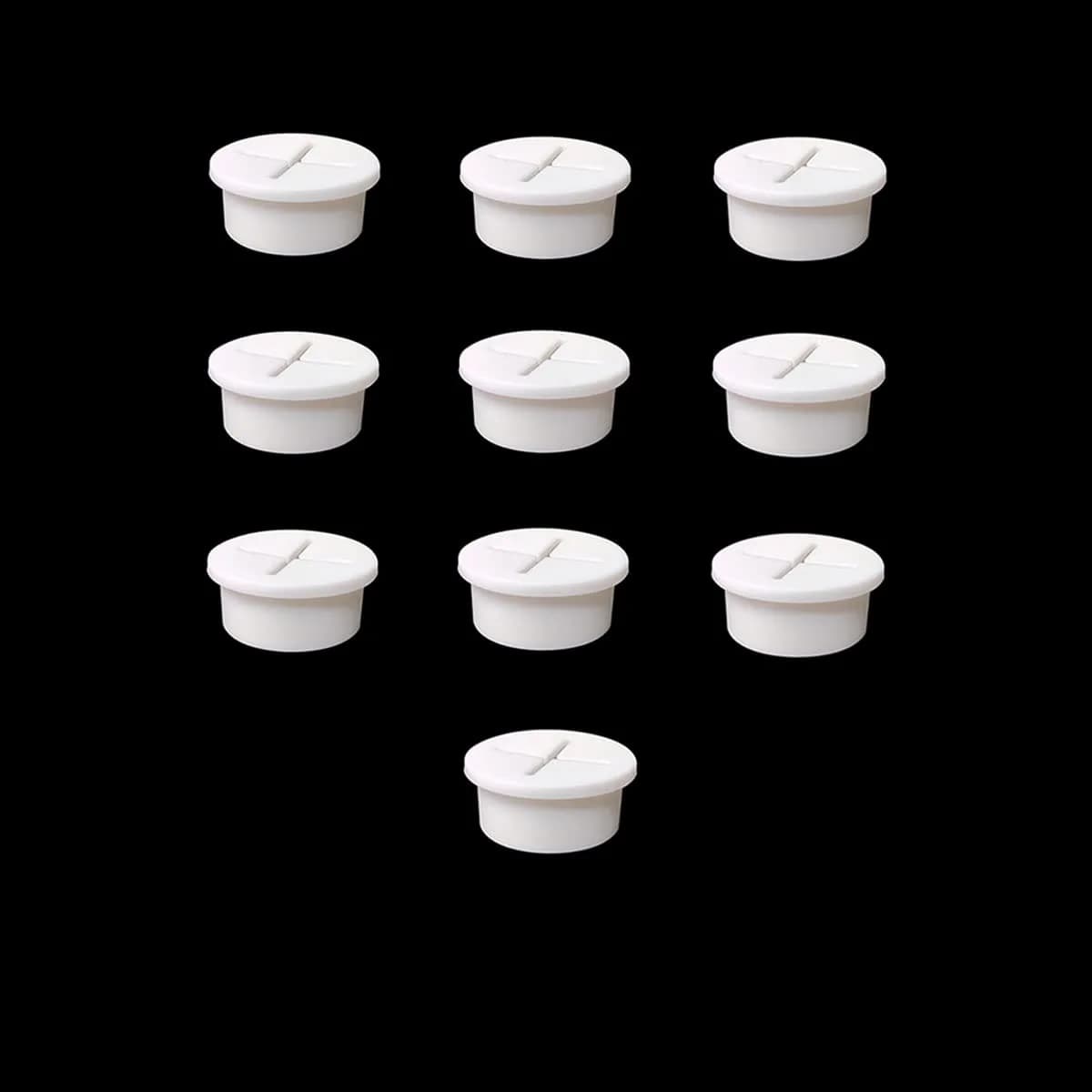 ZYYC 10 Pcs Cable Cord Grommet 24mm Overall Diameter | Flexible Rubber Wire Hole Cover for Desk — White 3/4 Inch
