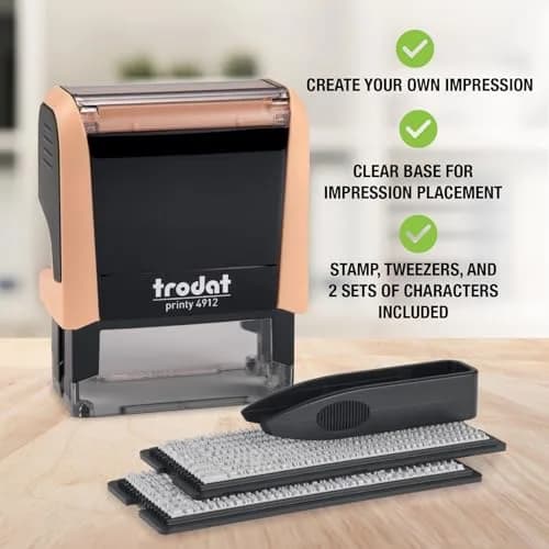 Trodat Printy 4912 Self Inking DIY Stamp Kit – Custom Message, 3/4" x 1-7/8" | Durable, Refillable, Eco-Friendly thumbnail 2