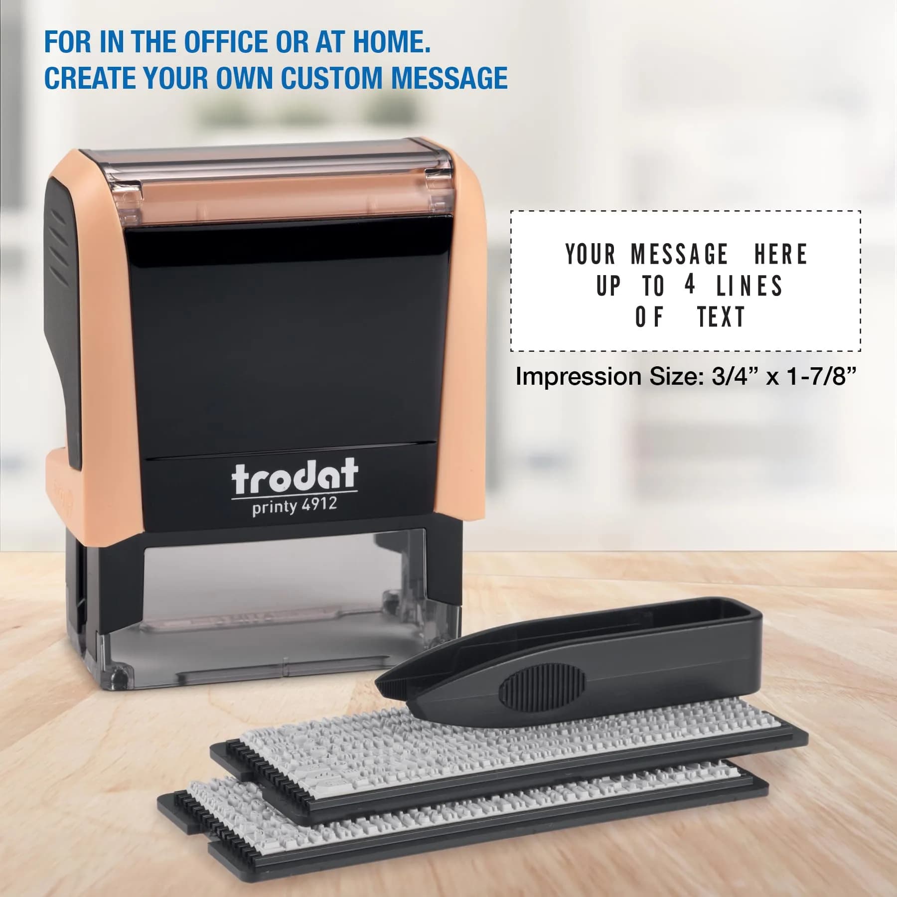 Trodat Printy 4912 Self Inking DIY Stamp Kit – Custom Message, 3/4" x 1-7/8" | Durable, Refillable, Eco-Friendly - view 3