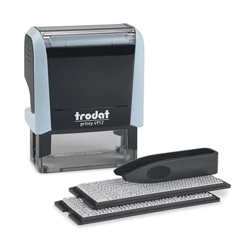 Trodat Printy 4912 Self Inking DIY Stamp Kit – Black Ink, 3/4" x 1-7/8" | Customizable message, water-based ink, eco-friendly thumbnail 1