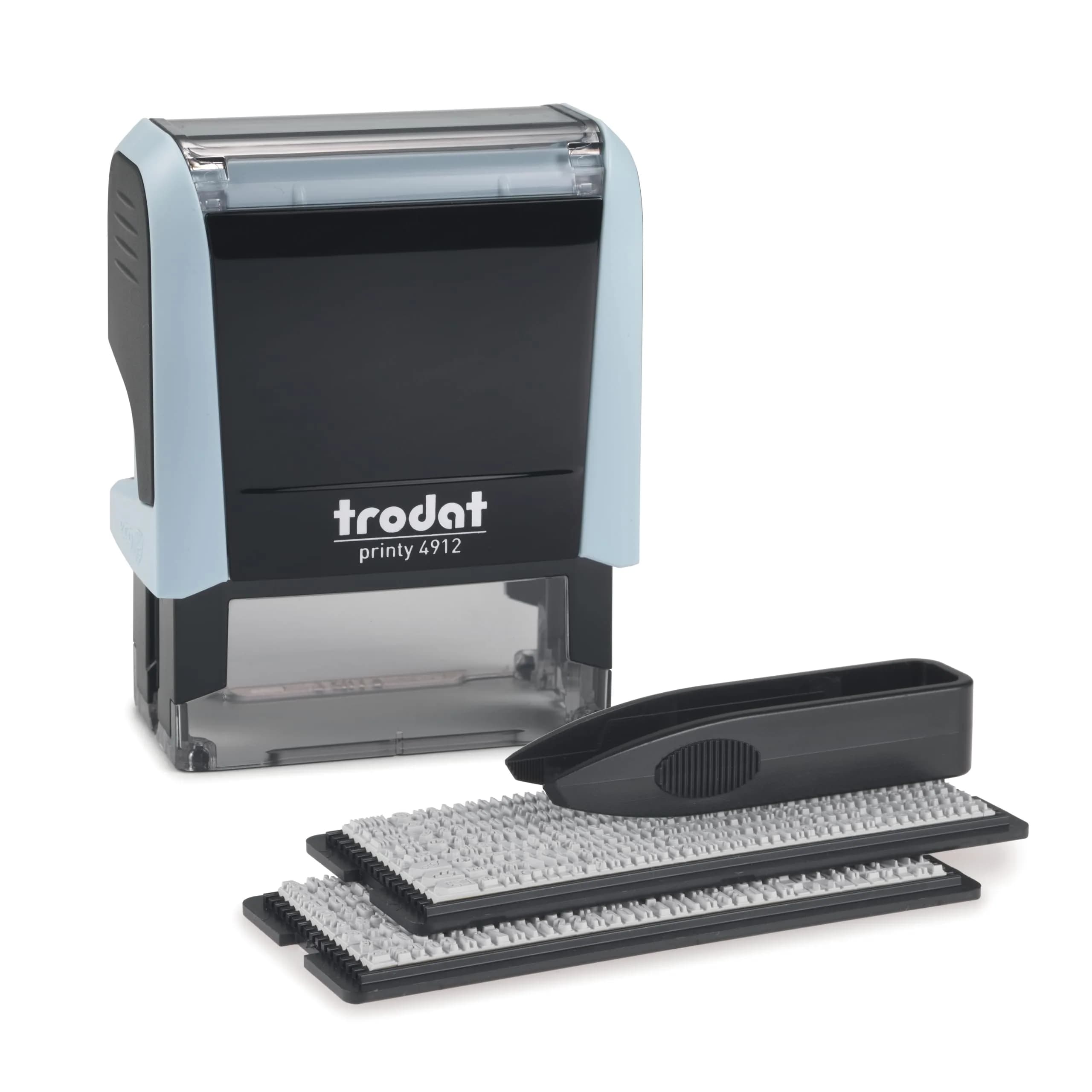 Trodat Printy 4912 Self Inking DIY Stamp Kit – Black Ink, 3/4" x 1-7/8" | Customizable message, water-based ink, eco-friendly