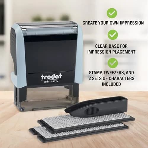 Trodat Printy 4912 Self Inking DIY Stamp Kit – Black Ink, 3/4" x 1-7/8" | Customizable message, water-based ink, eco-friendly thumbnail 2