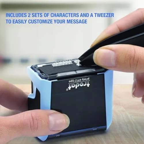 Trodat Printy 4912 Self Inking DIY Stamp Kit – Black Ink, 3/4" x 1-7/8" | Customizable message, water-based ink, eco-friendly thumbnail 4