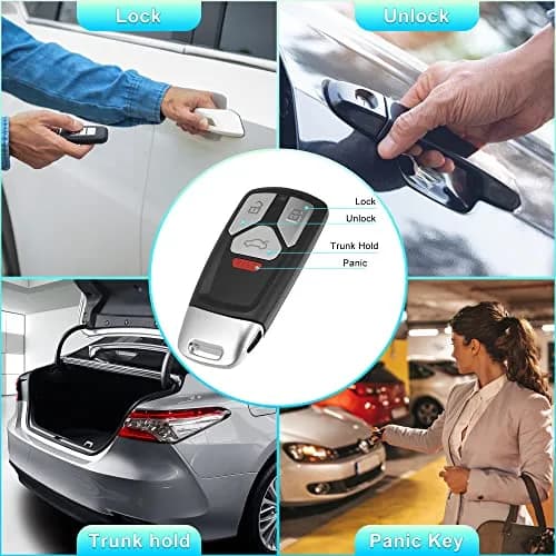 X AUTOHAUX 4 Button Replacement Smart Key Fob Cover for Audi 2017-2019 | Easy Fit & Durable thumbnail 4