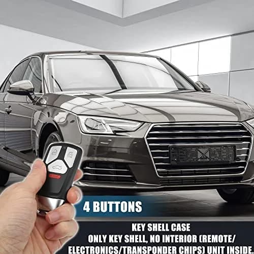 X AUTOHAUX 4 Button Replacement Smart Key Fob Cover for Audi 2017-2019 | Easy Fit & Durable thumbnail 2