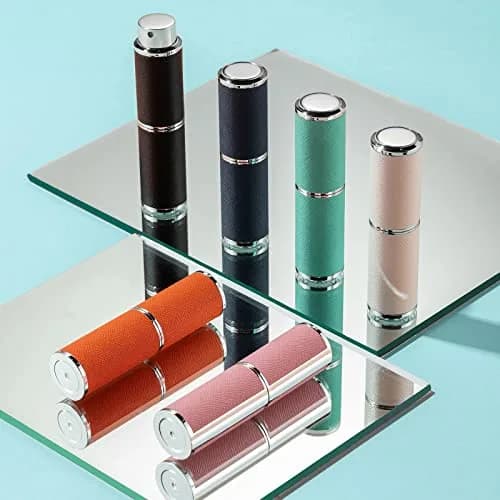 owlyee Black 8ml Leather Travel Perfume Atomizer | Twist-Activated Spray Bottle thumbnail 3