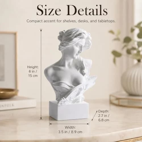 LCCCK Aphrodite Greek Mythology Bust Statue 15.75 cm (6.2 inches) | Dark Academia Aesthetic Decor thumbnail 3
