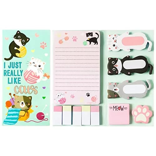 Xqumoi Cat Sticky Notes Set, 550 Sheets | Cute Cat & Paw Shaped Memo Pads Bundle thumbnail 1