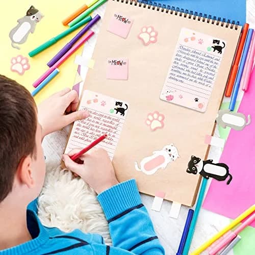Xqumoi Cat Sticky Notes Set, 550 Sheets | Cute Cat & Paw Shaped Memo Pads Bundle thumbnail 3