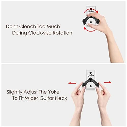 SNIGJAT Guitar Wall Mount 2 Pack, Vintage White Hardwood Guitar Hangers with Rotatable Yoke | Holds up to 20 lbs thumbnail 6