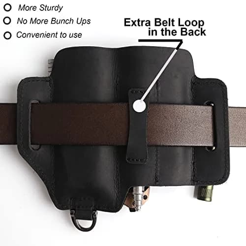 Topstache Leather Multitool Sheath EDC Belt Organizer for Work and Daily Use | Black-01 thumbnail 3