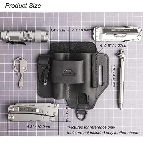 Topstache Leather Multitool Sheath EDC Belt Organizer Black | Fits Leatherman Tools & Accessories thumbnail 5