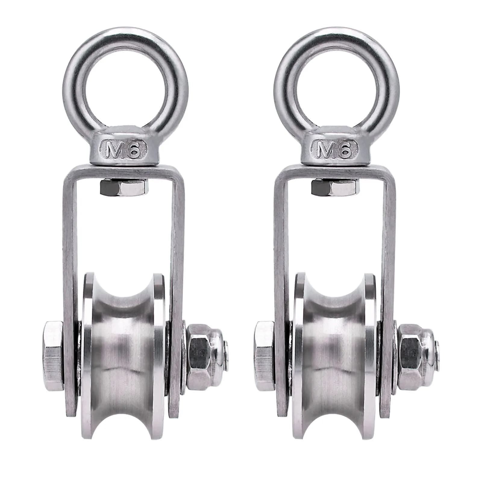 SHINICO Stainless Steel Snatch Block Pulley 250 kg (551 lb) | Silent Smooth Bearings for 8mm Rope - main product image
