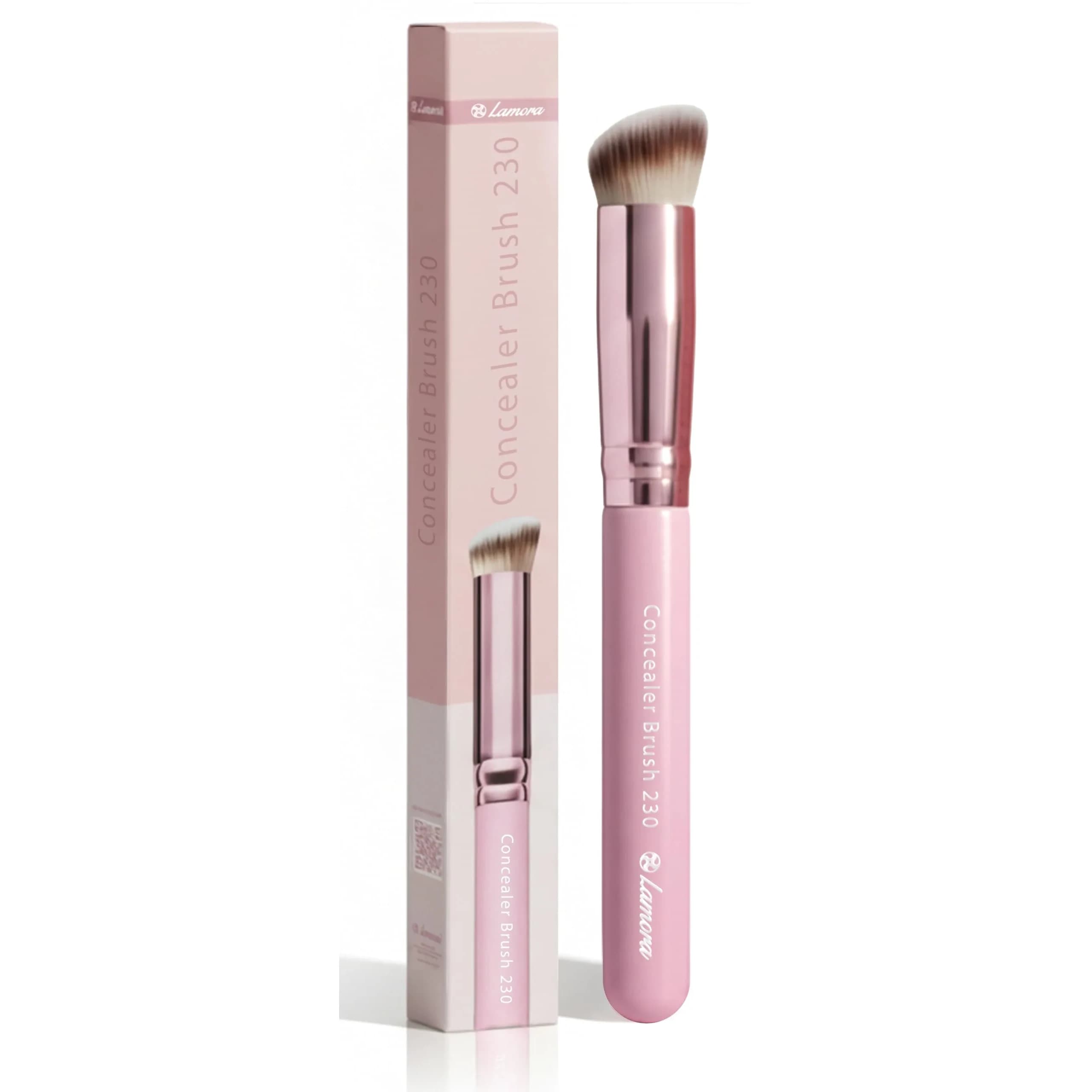 Lamora Small Angled Concealer Brush - Purple | Synthetic Bristles, Copper Ferrule, Wood Handle - main product image