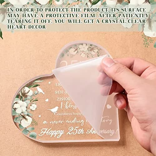 Yulejo Heart Shaped Acrylic Marriage Keepsake 15.1cm (5.9in) | Romantic Anniversary Gift for Wife Husband thumbnail 4