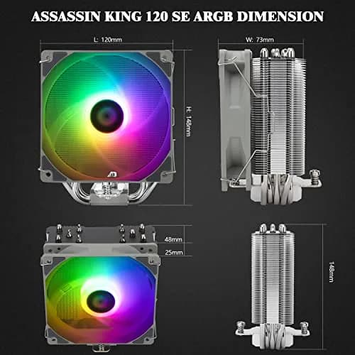 Thermalright Assassin King 120 SE ARGB CPU Air Cooler | 120mm PWM Fan, 5 Heatpipes, LGA1700/AM5 Compatible thumbnail 5
