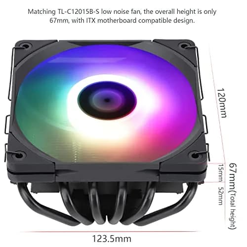 Thermalright AXP-120-X67 Black ARGB Low Profile CPU Air Cooler 67mm Height | Compatible with Intel LGA 1700/1200/115X/20XX & AMD AM4 thumbnail 6