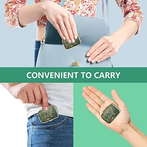 Hion Retro Mandala Pill Case with Mirror 2 Compartment 5 cm (2 in) | Pill Dispenser thumbnail 6