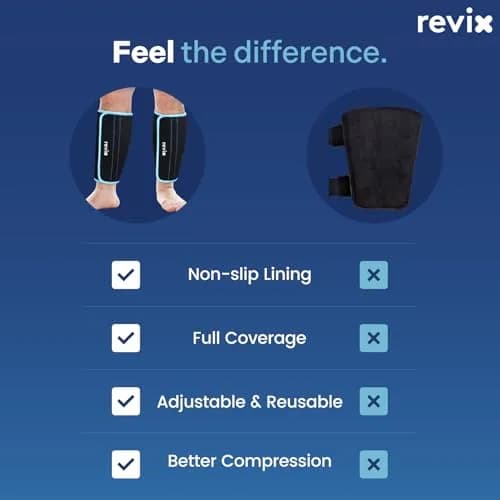 REVIX XL Calf Ice Pack Wraps 2 Pack | Reusable Gel Cold Therapy for Calf & Leg Relief thumbnail 7