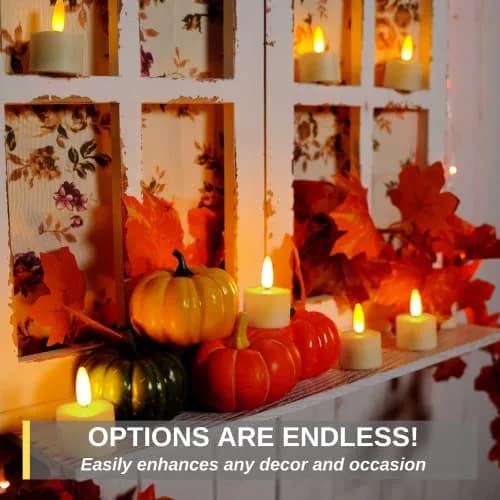 Homemory Rechargeable Tea Lights Candles with Remote, 12-Pack | Dimmable, Timer, Lifelong Use thumbnail 8