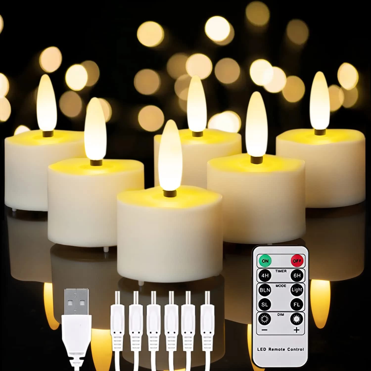 Homemory Rechargeable Tea Lights Candles with Remote Timer | Flameless LED Candle Set for Home Decor