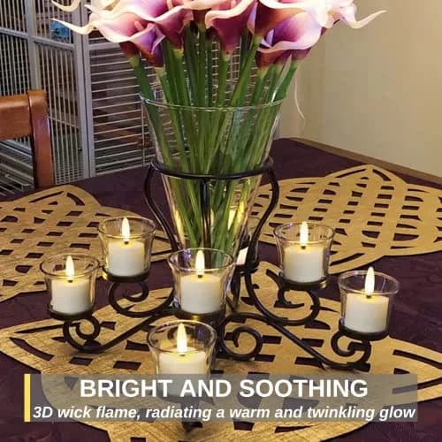 Homemory Rechargeable Tea Lights Candles with Remote Timer | Flameless LED Candle Set for Home Decor thumbnail 3