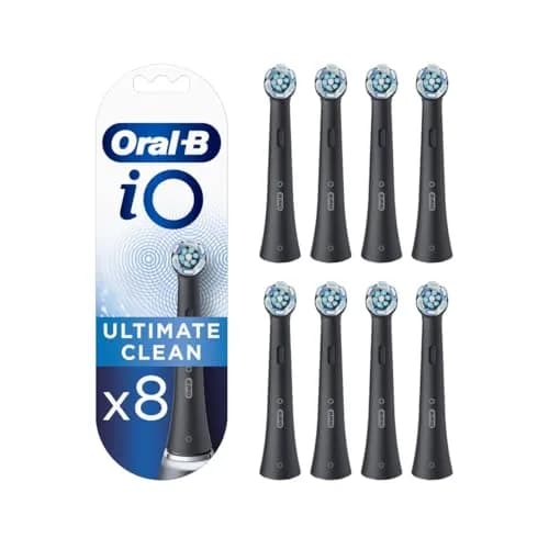 Oral-B iO Ultimate Cleaning Toothbrush Heads - Black (Pack of 8) | Plaque Removal with Color-Changing Bristles thumbnail 1