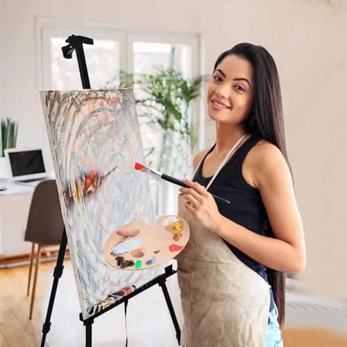 RRFTOK Adjustable Metal Tripod Art Easel Stand 17-66 in (43-168 cm) with Bag | Holds up to 4.5 kg Canvas thumbnail 3