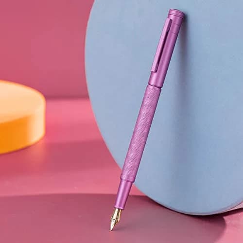 Asvine Hongdian 1851 Pink Forest Fountain Pen Medium Nib 0.8mm (0.031in) | Classic Design with Converter and Metal Pen Case thumbnail 4