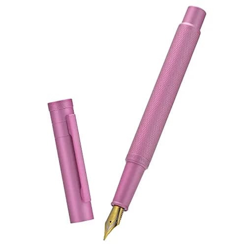 Asvine Hongdian 1851 Pink Forest Fountain Pen Medium Nib 0.8mm (0.031in) | Classic Design with Converter and Metal Pen Case thumbnail 2