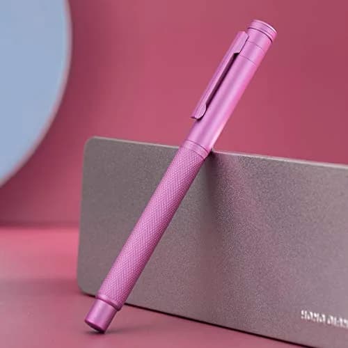 Asvine Hongdian 1851 Pink Forest Fountain Pen Medium Nib 0.8mm (0.031in) | Classic Design with Converter and Metal Pen Case thumbnail 3