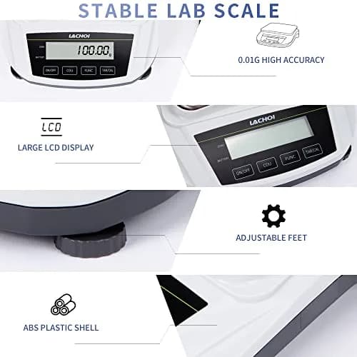 LACHOI Lab Scale 0.01gx2000g | Precision Analytical Balance with 0.01g Accuracy thumbnail 7