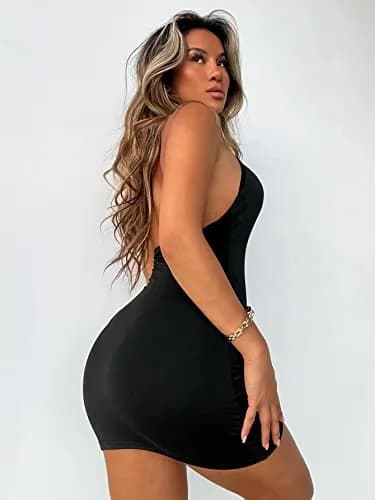 Verdusa Women's Going Out Dresses X-Small | Sexy Backless Halter Mini for Night & Party thumbnail 2