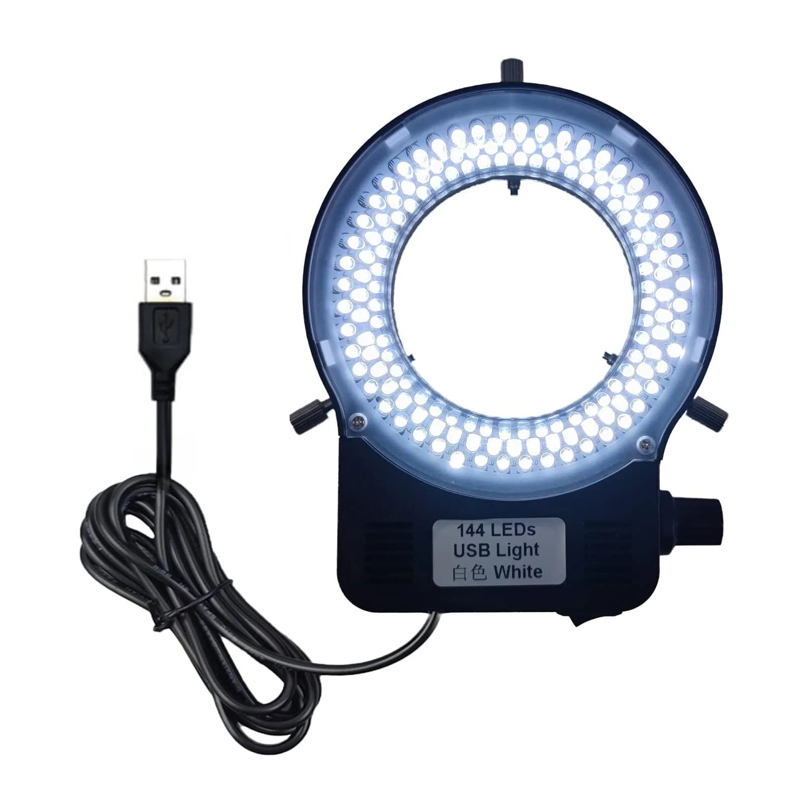Gringoo Polarized LED Microscope Ring Light 90 LEDs | Anti-Glare Illuminator for Industrial Cameras & Repair Tools — 144 LED