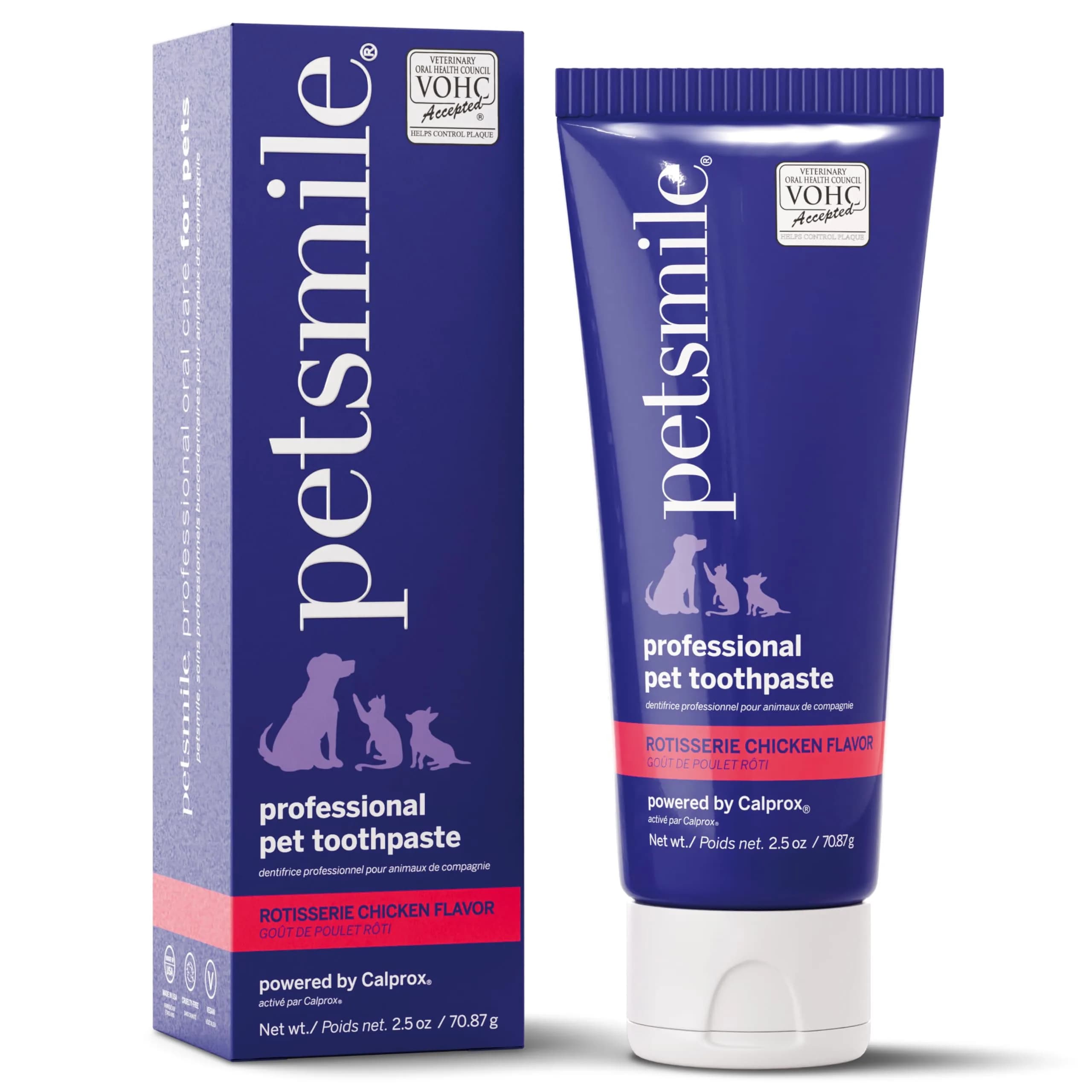 Petsmile VOHC Accepted Toothpaste Rotisserie Chicken 74g (2.5 Oz) | Vet-Approved Pet Dental Care for Dogs & Cats — Rotisserie Chicken