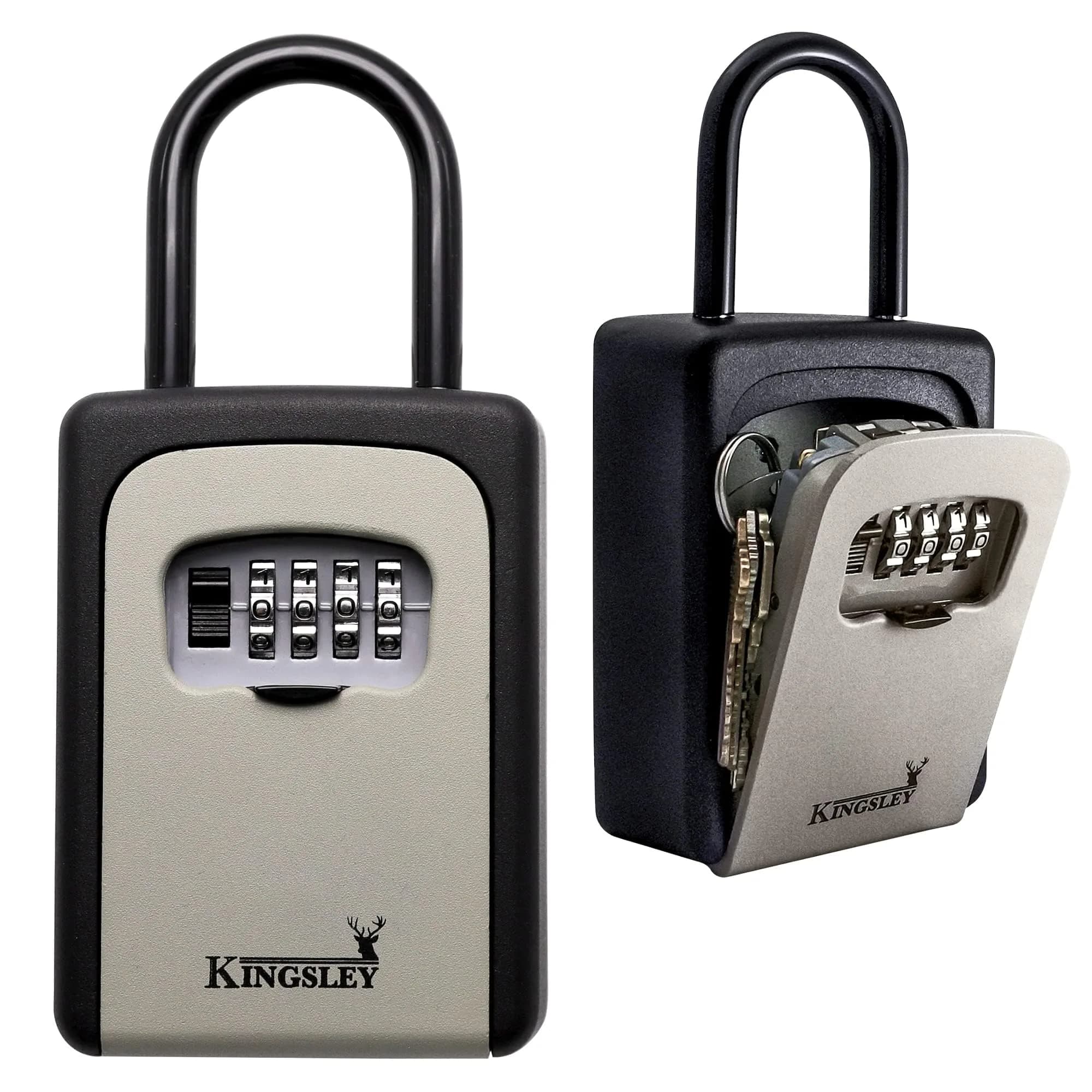 Kingsley Extra Large Capacity Key Storage Box QCH-812 | 156g (5.5oz) Metal & Steel, 10,000 Combinations, Wall Mounted or Hanging