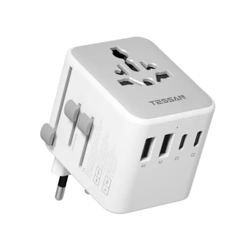 TESSAN Universal Travel Adapter, International Power Adapter | 2 USB A + 2 USB C, 150+ Countries, Compact & Lightweight thumbnail 6