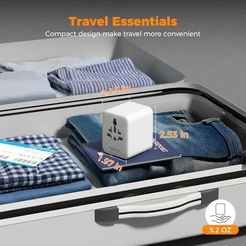 TESSAN Universal Travel Adapter, International Power Adapter | 2 USB A + 2 USB C, 150+ Countries, Compact & Lightweight thumbnail 8