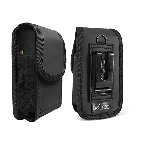 BELTRON Vertical Leather Case for CAT S22 Flip Phone/Sonim XP3 Plus, 5.8cm (2.3") x 11.2cm (4.4") | Heavy Duty Belt Loop & Clip thumbnail 2