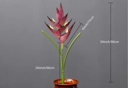 Rikyo Artificial Plant 86cm Orange Bird of Paradise Heliconia | No Maintenance, Indoor/Outdoor Decor thumbnail 2