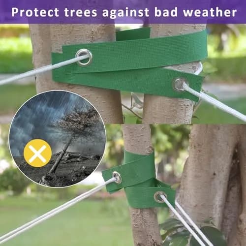 FCENDS Green 20 PCS Tree Support Straps | 39.6 cm (15.8 In) Nylon Webbing for Saplings & Hurricane Protection thumbnail 3