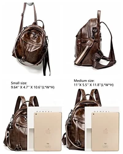 Mn&Sue Medium Backpack Purse for Women, Faux Leather Fashion Shoulder Bag Rucksack 29.5 cm (11.6") | Stylish Everyday Carry thumbnail 4