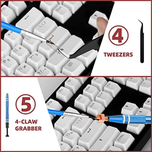 YIMAGUJRX Keyboard Lube Kit with Switch Opener, Tweezers, Keycap & Switch Pullers, Lubrication Brush for Custom Keyboard (6 Pcs) thumbnail 5