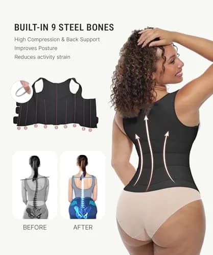 FeelinGirl Waist Trainer for Women Latex Cincher Corset Vest | Slimming & Shaping Support thumbnail 3