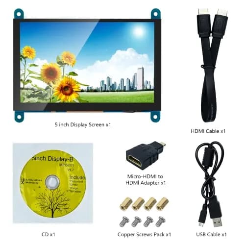 Hosyond 5 Inch IPS LCD Touch Screen Monitor 800x480 | Plug-and-Play Sub-Display thumbnail 7
