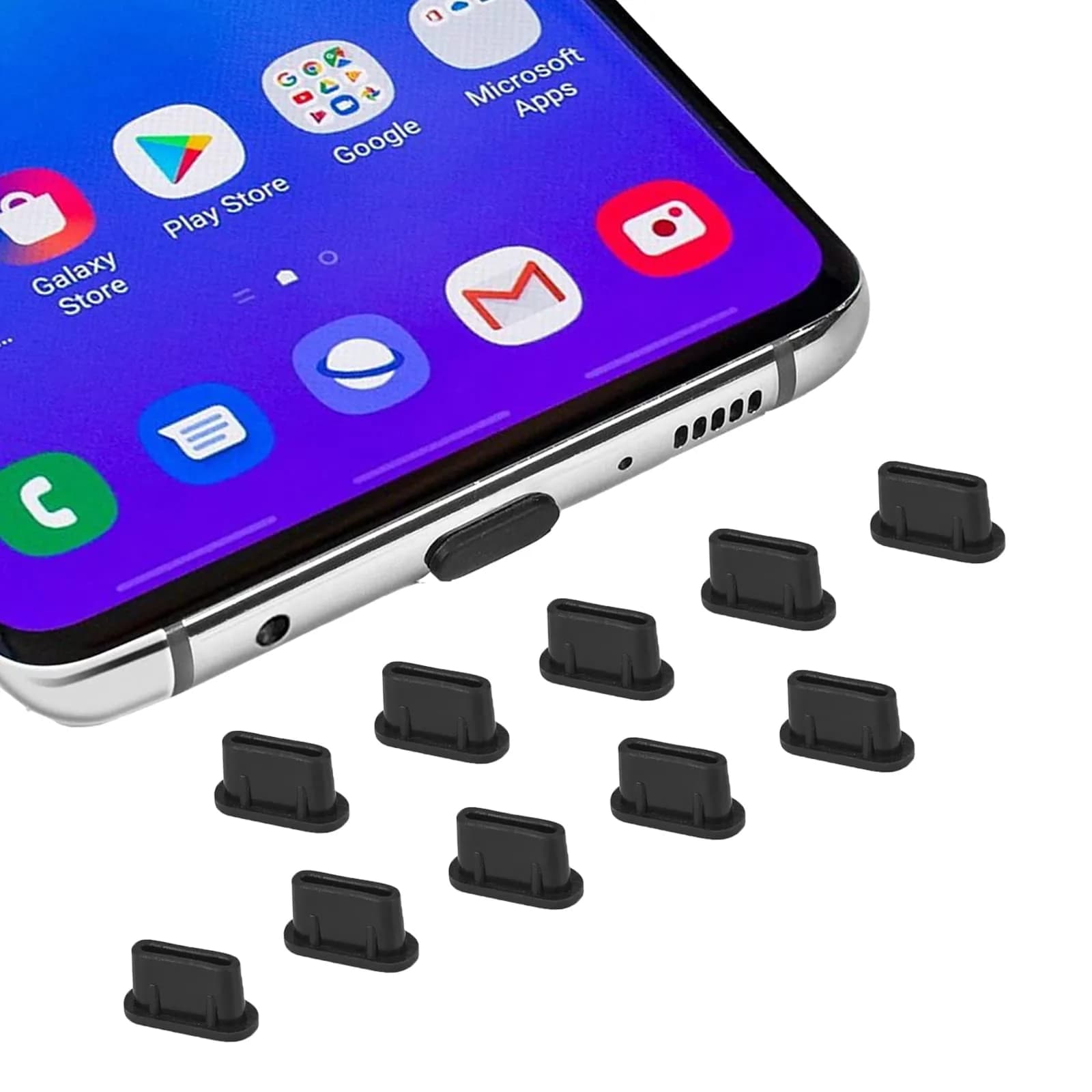 CaseBuy USB C Dust Plugs (10 Pack) | Protects Ports from Dust, Sand, and Debris - main product image