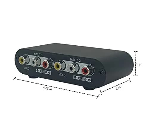 TENEALAY 2-Way AV Switch RCA Switcher 2 in 1 Out | Composite Video & Stereo Audio Selector Box thumbnail 4