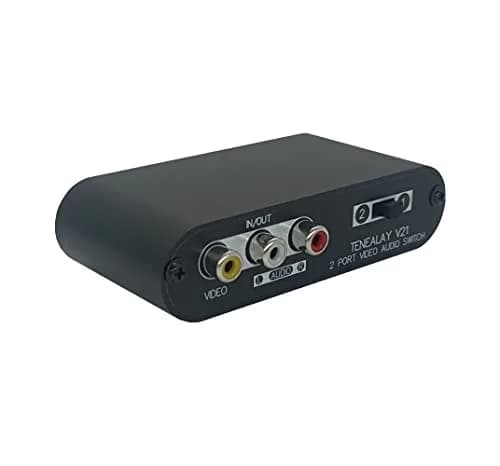 TENEALAY 2-Way AV Switch RCA Switcher 2 in 1 Out | Composite Video & Stereo Audio Selector Box thumbnail 3
