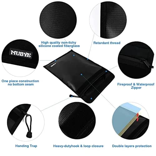 MUBYE Fireproof Waterproof Document Bag 43x28cm (15"x 11") | Protects Valuables from Fire & Water thumbnail 5