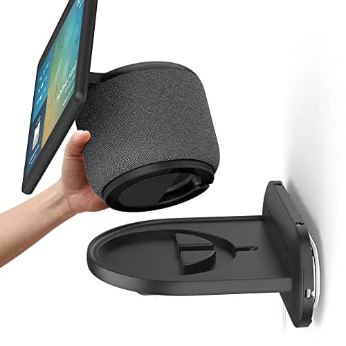 PlusAcc Echo Show 10 3rd Gen Wall Mount Stand Black | Space-Saving Alexa Accessories Bracket Shelf thumbnail 1